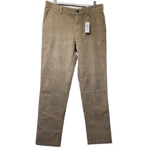 NWT L.L. BEAN Stretch Country Corduroy Pants Dark Khaki Men's Size 34W/34L
